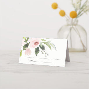 CARTE DE PLACEMENT FÊTE DES MARIÉES FLORALE DE ROSE ROSE DOUCE DOUCE