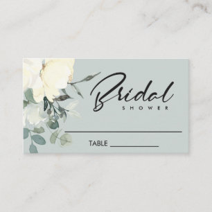 CARTE DE PLACEMENT FÊTE DES MARIÉES FLORALE FLORALE EN IVOIRE GRISE