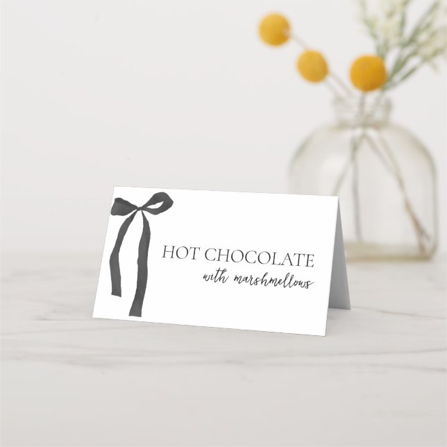 Carte De Placement Fête des mariées gothique noir Bow Buffet (Devant)