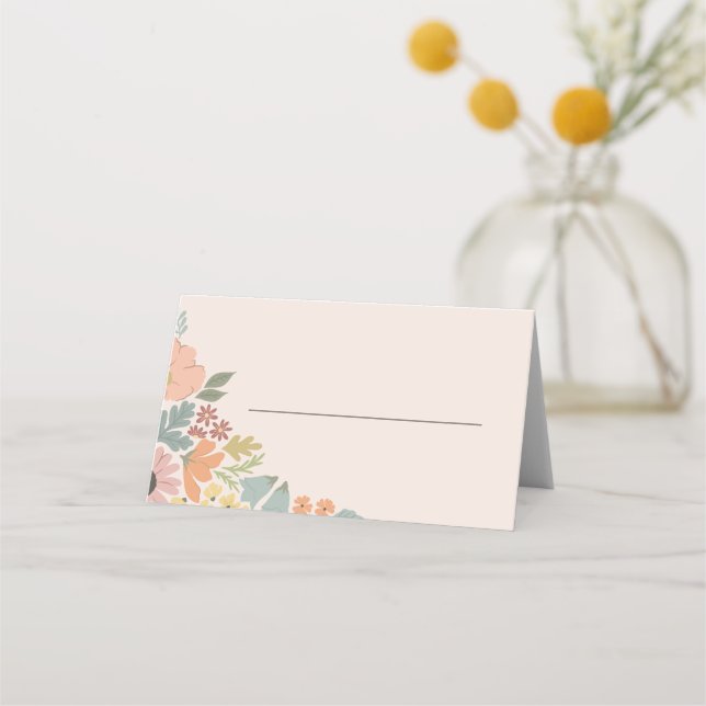 Carte De Placement Fête des mariées ou Mariage floral (Devant)