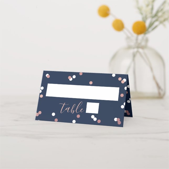 Carte De Placement Fête des mariées rose Gold Foil Confetti (Devant)