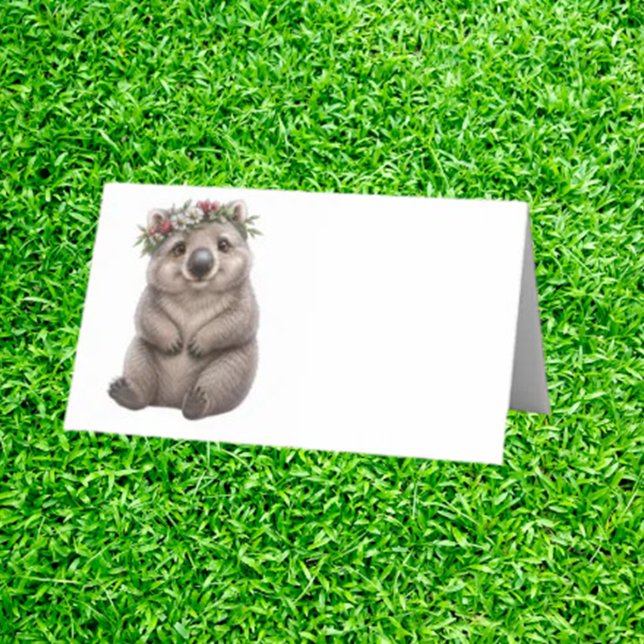 Carte De Placement Fête du Wombat à l'aquarelle (makes every guest feel special and every table setting delightfully unique.)