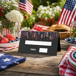 Carte De Placement Fête rouge bleu blanc noir patriotique USA