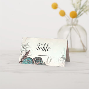 Carte De Placement Fête Sweet 16 Rose sous les coquillages de plage
