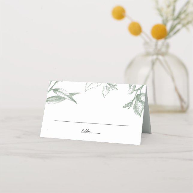 Carte De Placement Feuillage botanique (Devant)