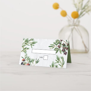 Carte De Placement Feuille d'olive méditerranéen grec Mariage de l'îl