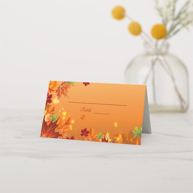Carte De Placement Feuilles d'automne (Devant)