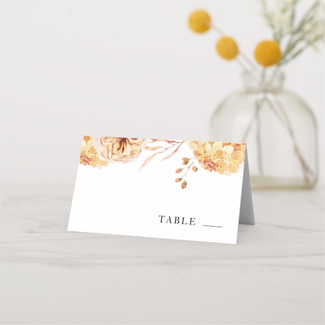 Carte De Placement Feuilles d'automne Chute amoureuse Mariage Carte P (Devant)