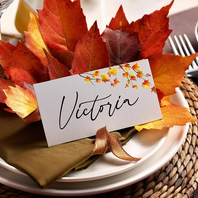 Carte De Placement Feuilles d'automne simples (Créateur téléchargé)