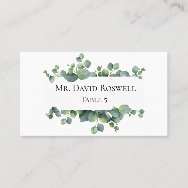 Carte De Placement Feuilles Eucalyptus Mariage personnalisé (Devant)