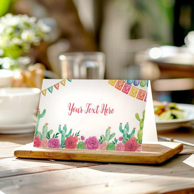 Carte De Placement Fiesta Cactus Girl Birthday Place Card (Créateur téléchargé)