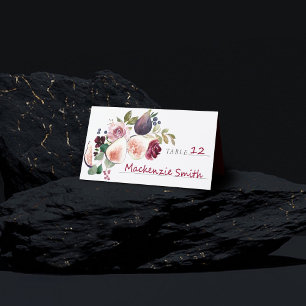 Carte De Placement Figues florissantes Moody Rustic Fruit Elegant B