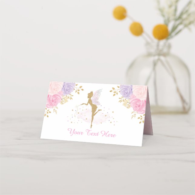 Carte De Placement Fille Jardin Magique Fée Baby shower d'anniversair (Devant)