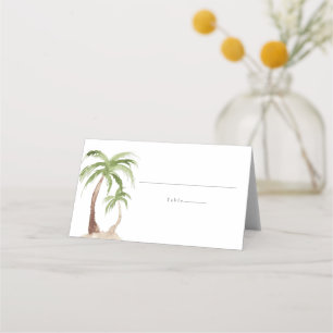 Carte De Placement FIONA Aquarelle Palm Tree Plage tropicale Invité