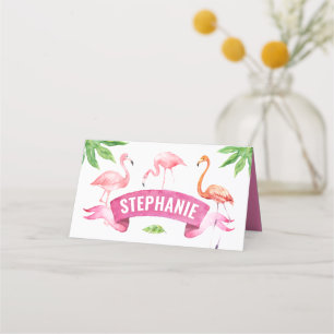 Carte De Placement Flamant rose Place Card, Tropical