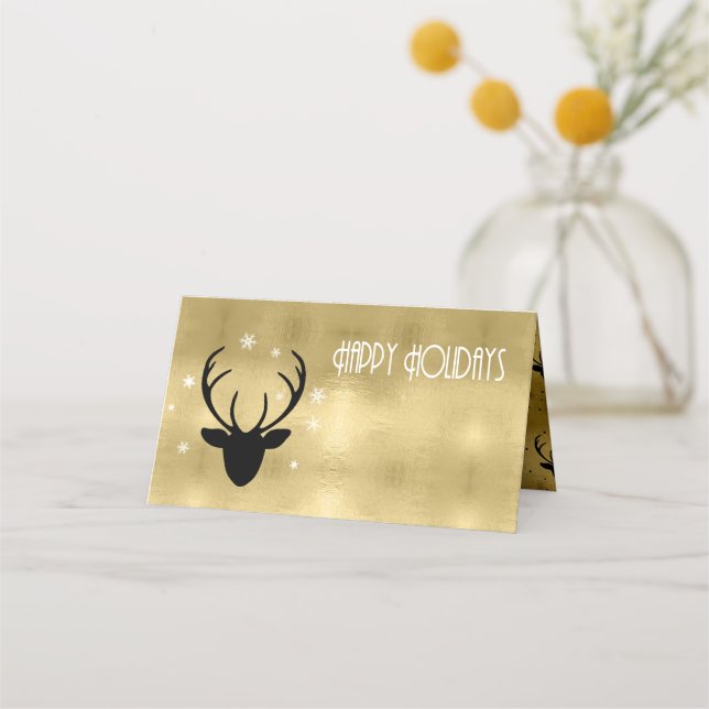 Carte De Placement Flèches de cerfs Antlers Noel Gold ID861 (Devant)