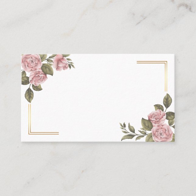 Carte De Placement Fleur de Pivoine Rose Florale Mariage d'Été Party (Devant)