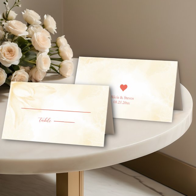 Carte De Placement Fleur Ethereal Magnolia, Mariage (Créateur téléchargé)