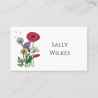 Carte De Placement Fleur sauvage aquarelle
