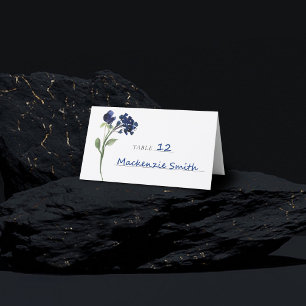 Carte De Placement Fleur sauvage   Bleu classique Fleurs de Jardin Bo