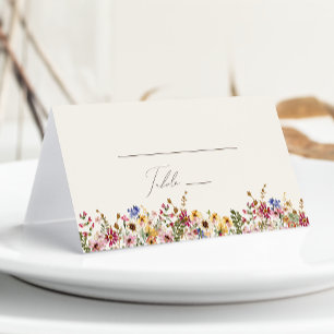 Carte De Placement Fleur sauvage colorée Beige plié de prairie