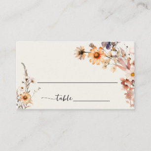 Carte De Placement Fleur sauvage d'automne Boho Mariage Nom d'hôte