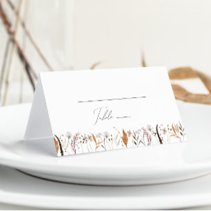 Carte De Placement Fleur sauvage d'automne Boho Plié