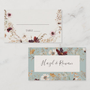 Carte De Placement Fleur sauvage de Cuivre Bourgogne   Mariage plat T