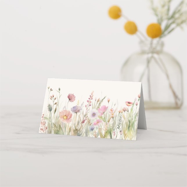 Carte De Placement Fleur sauvage de prairie à l'aquarelle (Dos)