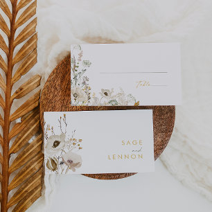 Carte De Placement Fleur sauvage lunaire Mariage plat Meadow
