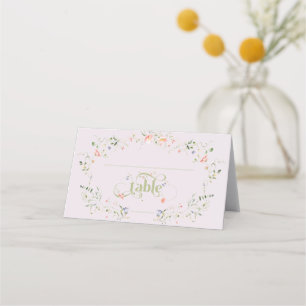 Carte De Placement Fleur sauvage Moderne Floral Baby shower neutre
