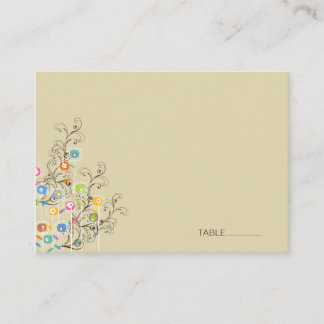 Carte De Placement Fleur Super colorée Jardin Mariage moderne
