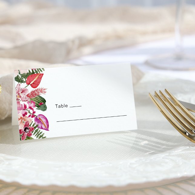 Carte De Placement Fleur Tropicale (Elegant Tropical Floral Place Card by Painted Paperie
)
