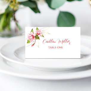 Carte De Placement Fleurs aquarelles Magnolias Mariage rustique