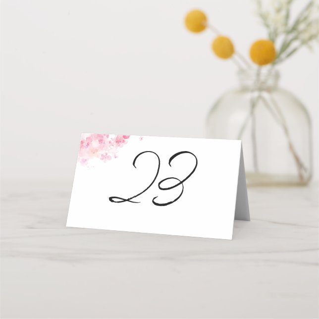 Carte De Placement Fleurs aquarelles roses mariage  (Devant)