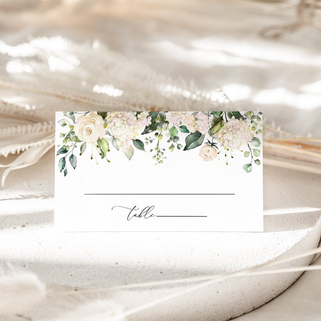 Carte De Placement Fleurs blanches, Fleurs crème, Bohème, Réception d (Créateur téléchargé)