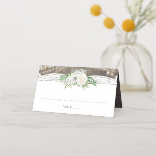 Carte De Placement Fleurs blanches Rustic Country String Mariage