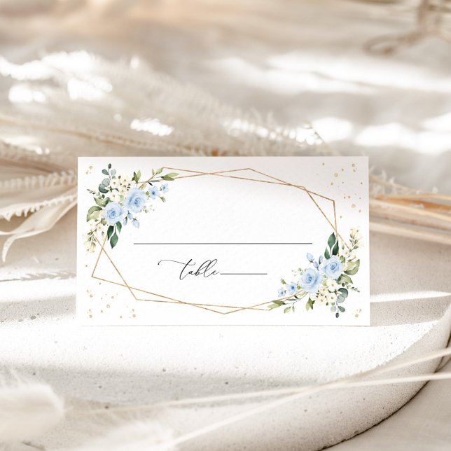 Carte De Placement Fleurs Bleues, Fleurs Blanches, Bohème, Mariage (Créateur téléchargé)