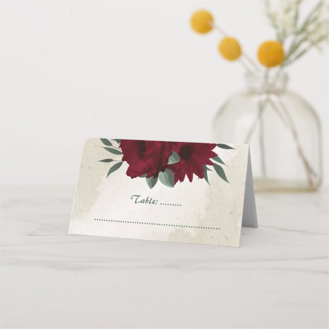 Carte De Placement Fleurs bourguignonnes verdure (Devant)