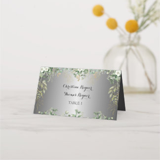 Carte De Placement Fleurs Chéries : Accents Argentés et Anneaux Dorés