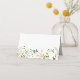 Carte De Placement Fleurs d'aquarelle avec Mariage de verdure à huile