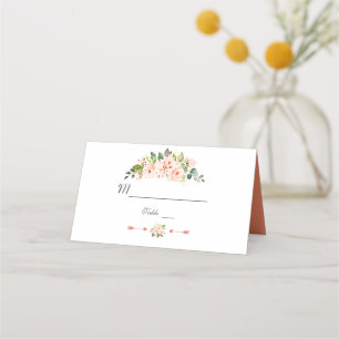 Carte De Placement Fleurs d'aquarelle moderne Vivre Coral Mariage
