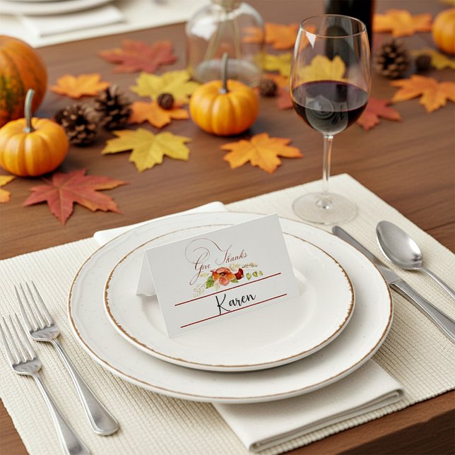 Carte De Placement Fleurs d'automne Remercier (Créateur téléchargé)