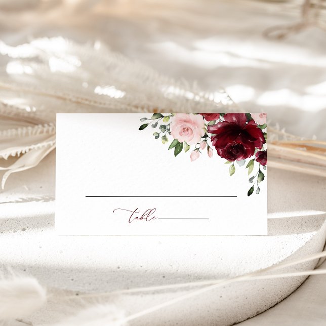 Carte De Placement Fleurs de Bourgogne, Fleurs Roses, Lancement de Ma (Créateur téléchargé)