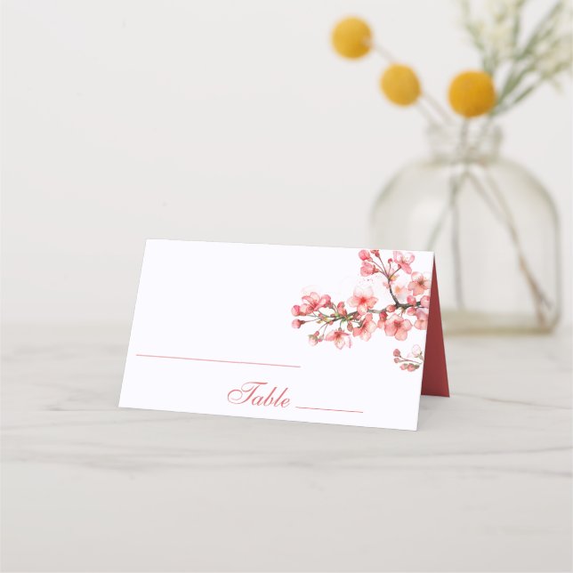 Carte De Placement Fleurs de cerisiers Mariage de printemps (Devant)