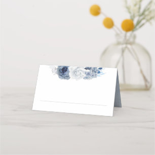 Carte De Placement Fleurs de couleur bleue Elégant Mariage Boho