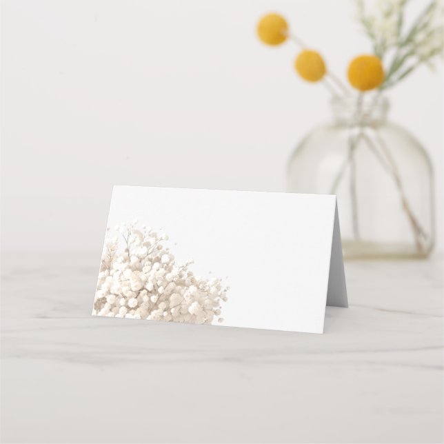 Carte De Placement fleurs de gypsophile blanche (Devant)