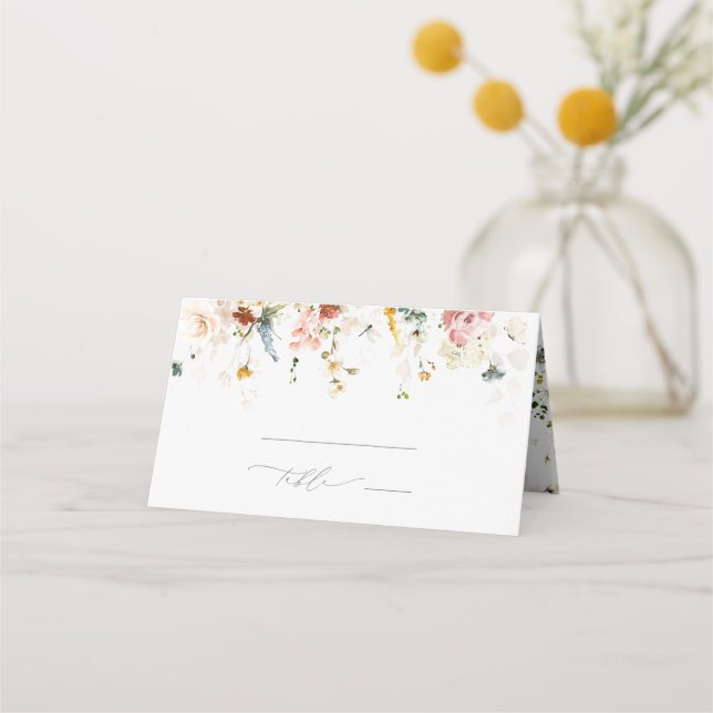 Carte De Placement Fleurs de Jardin Aquarelle Botanique pour Enterrem (Devant)