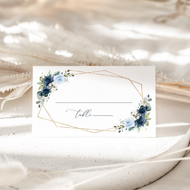 Carte De Placement Fleurs de marine, Fleurs bleues, Boho, Mariage flo (Créateur téléchargé)