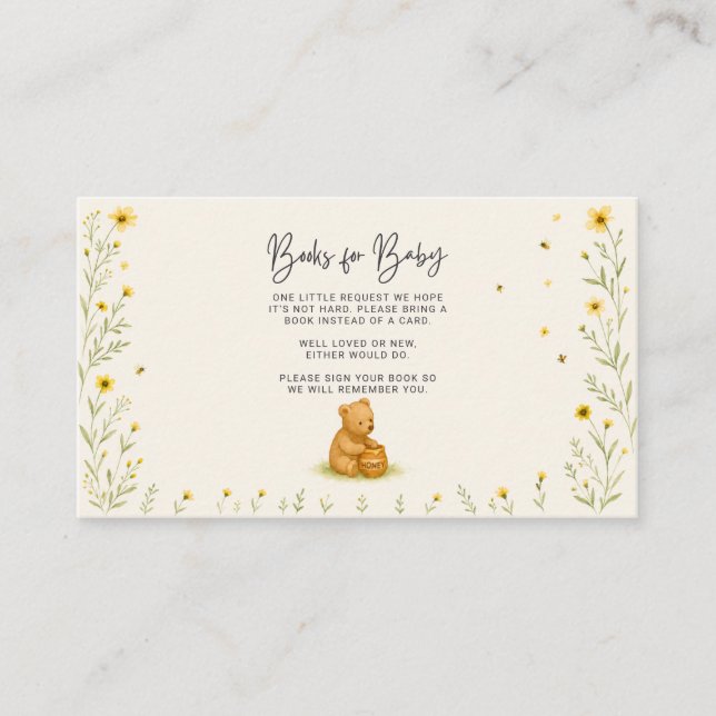 Carte De Placement Fleurs de Nounours pour Bébé Livres  (Devant)